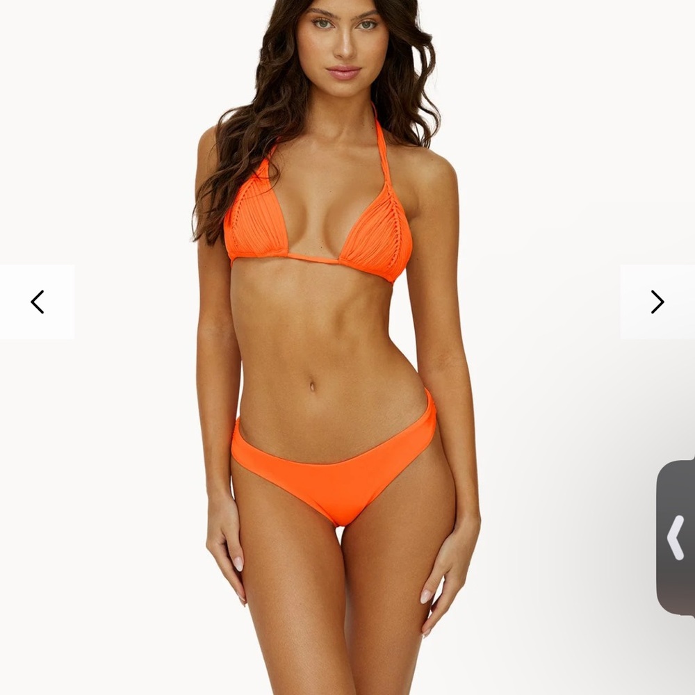 NWT PQ SWIM Isla Sliding Triangle Starfish Vibrant Orange Bikini Top  Size L - Picture 5 of 5
